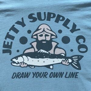 Jetty Graphic Tee with Fisherman Design t shirt XL